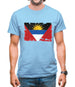 Antigua And Barbuda Grunge Style Flag Mens T-Shirt