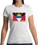 Antigua And Barbuda Grunge Style Flag Womens T-Shirt