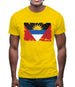 Antigua And Barbuda Grunge Style Flag Mens T-Shirt