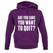 Are You Sure You Want To Quit unisex hoodie