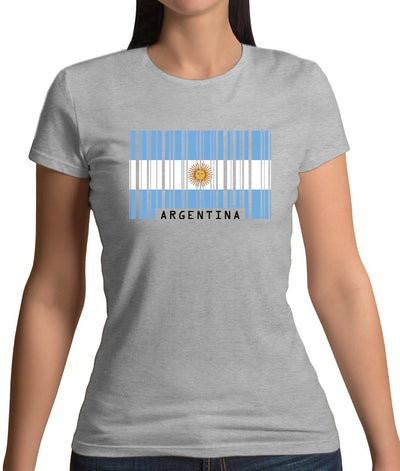 Argentina Barcode Style Flag Womens T-Shirt