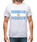 Argentina Barcode Style Flag Mens T-Shirt