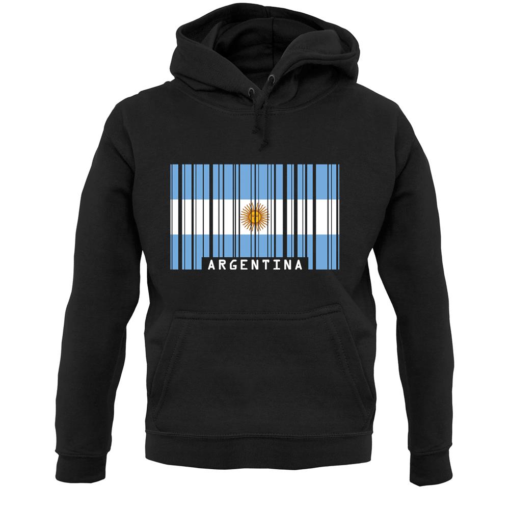 Argentina Barcode Style Flag Unisex Hoodie