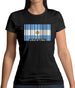 Argentina Barcode Style Flag Womens T-Shirt