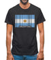 Argentina Barcode Style Flag Mens T-Shirt