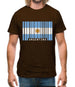 Argentina Barcode Style Flag Mens T-Shirt