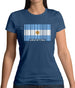 Argentina Barcode Style Flag Womens T-Shirt