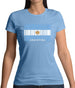 Argentina Barcode Style Flag Womens T-Shirt