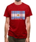 Argentina Barcode Style Flag Mens T-Shirt