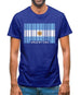 Argentina Barcode Style Flag Mens T-Shirt