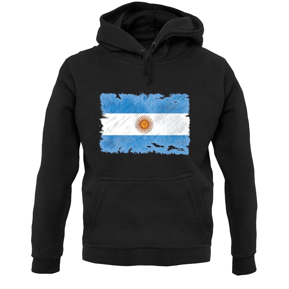 Argentina Grunge Style Flag Unisex Hoodie