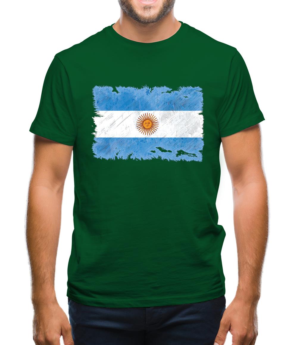 Argentina Grunge Style Flag Mens T-Shirt