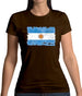 Argentina Grunge Style Flag Womens T-Shirt