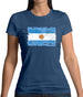 Argentina Grunge Style Flag Womens T-Shirt