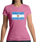Argentina Grunge Style Flag Womens T-Shirt