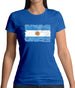 Argentina Grunge Style Flag Womens T-Shirt