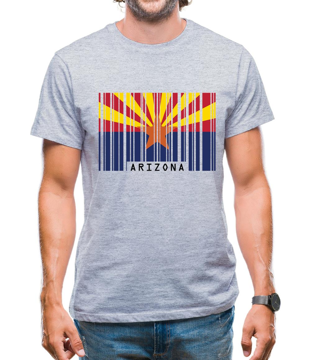Arizona Barcode Style Flag Mens T-Shirt