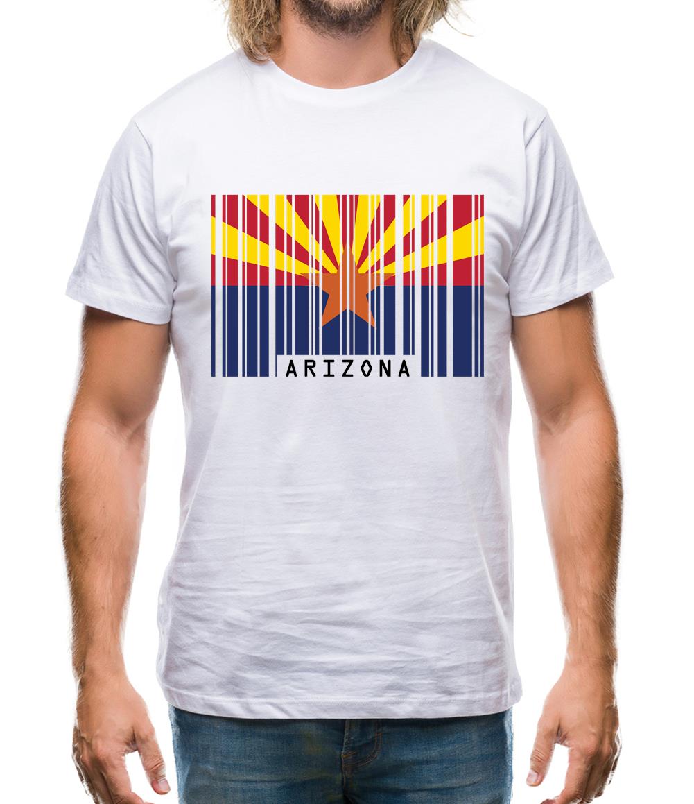 Arizona Barcode Style Flag Mens T-Shirt