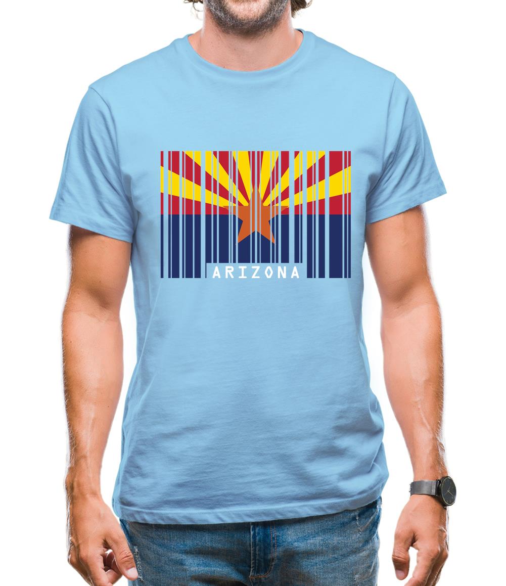 Arizona Barcode Style Flag Mens T-Shirt