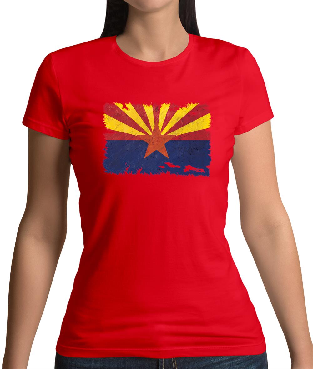 Arizona Grunge Style Flag Womens T-Shirt