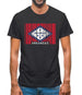 Arkansas Barcode Style Flag Mens T-Shirt