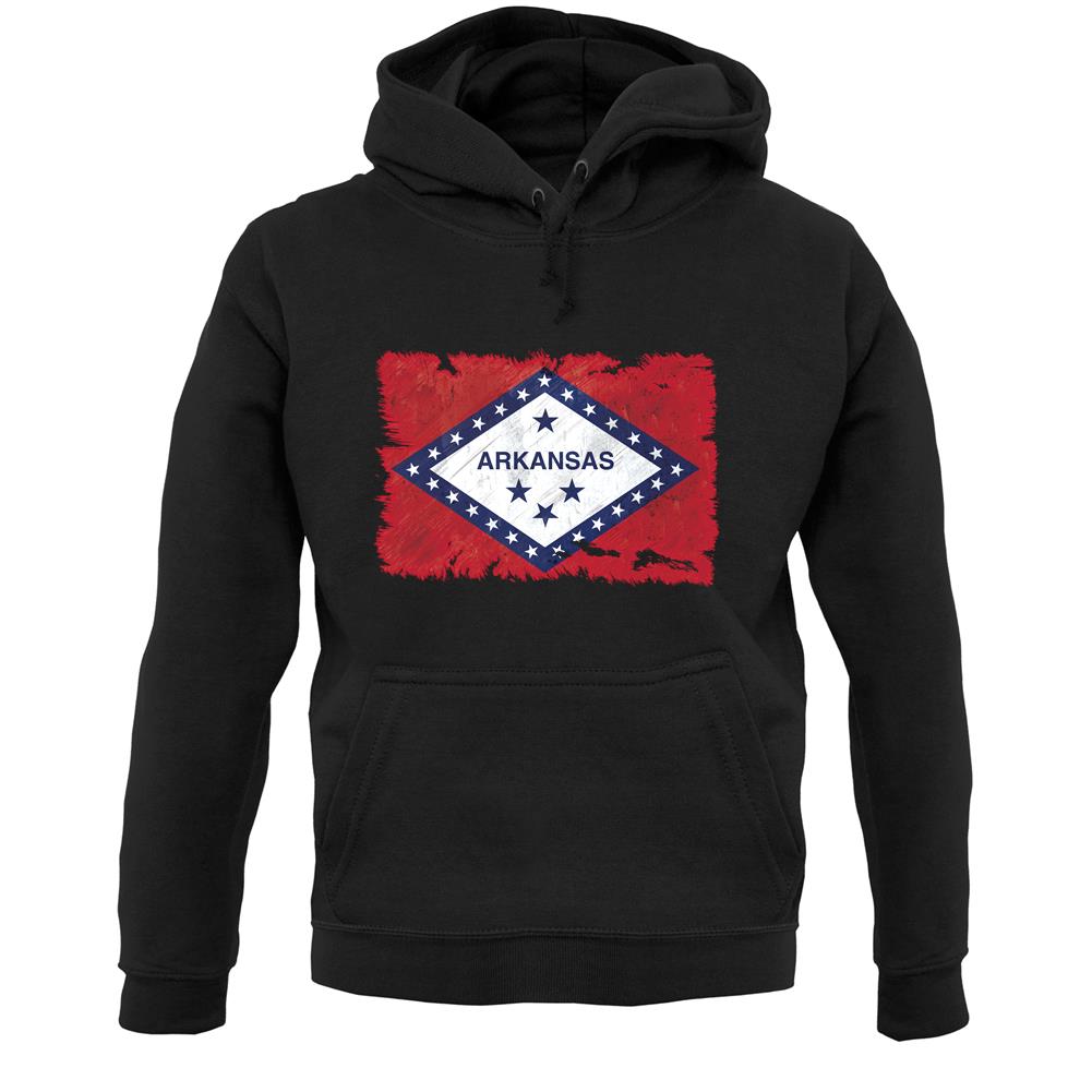 Arkansas Grunge Style Flag Unisex Hoodie