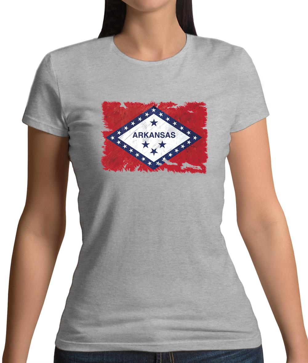 Arkansas Grunge Style Flag Womens T-Shirt