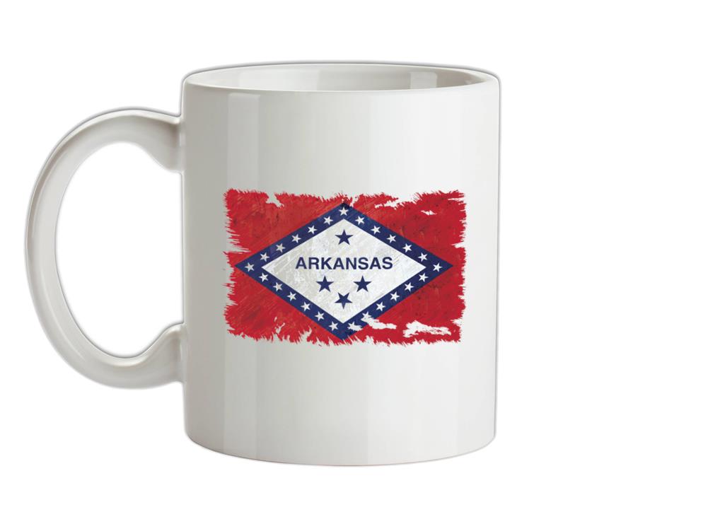 Arkansas Grunge Style Flag Ceramic Mug