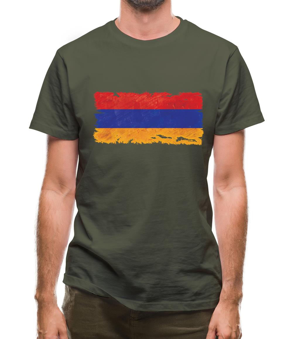 Armenia Grunge Style Flag Mens T-Shirt