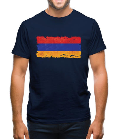 Armenia Grunge Style Flag Mens T-Shirt