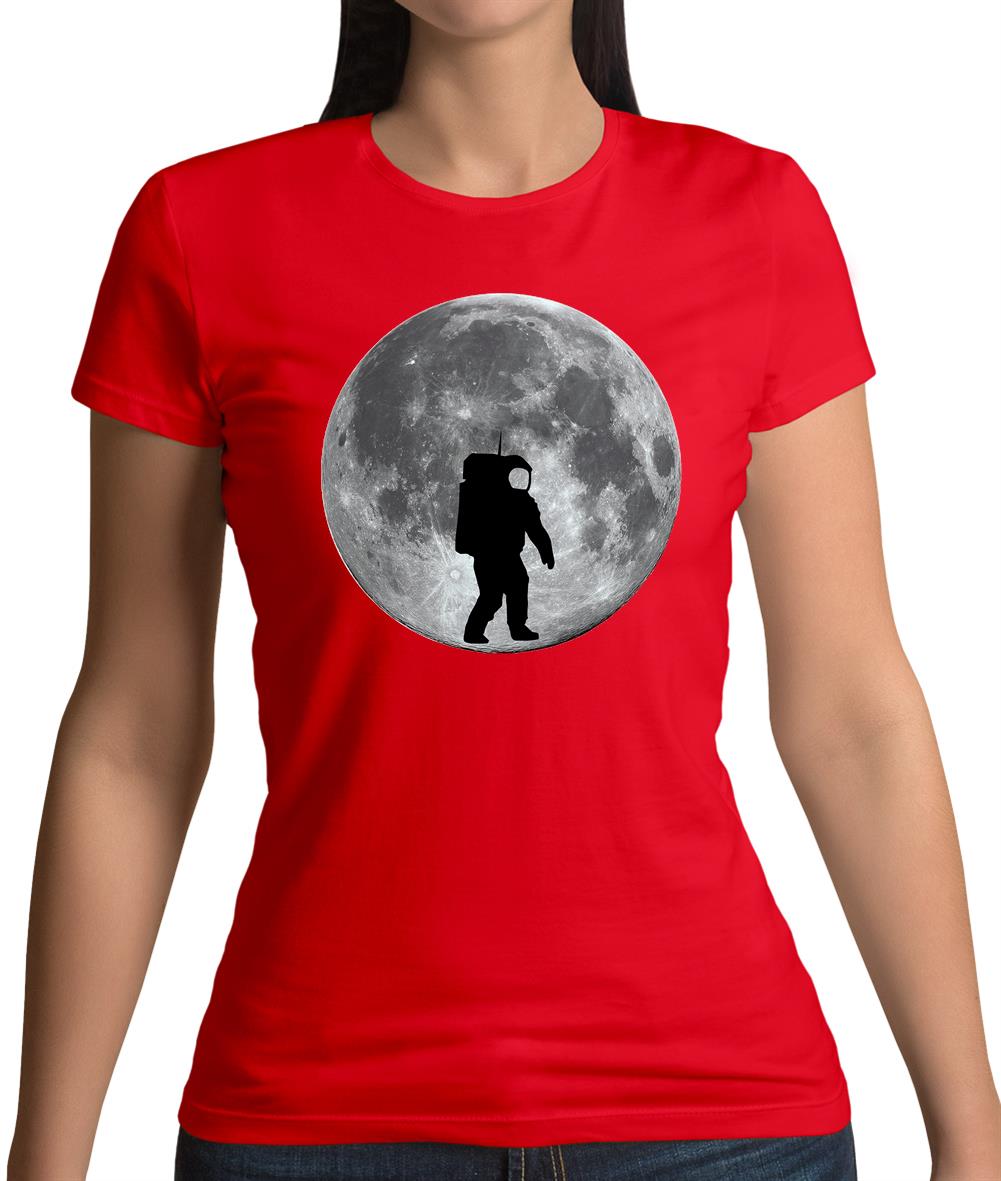 Astronaut On The Moon Womens T-Shirt