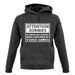Attention Zombies - Brain Consumed By Video Games unisex hoodie