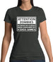 Attention Zombies - Brain Consumed By Video Games Womens T-Shirt