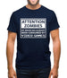 Attention Zombies - Brain Consumed By Video Games Mens T-Shirt