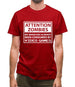 Attention Zombies - Brain Consumed By Video Games Mens T-Shirt