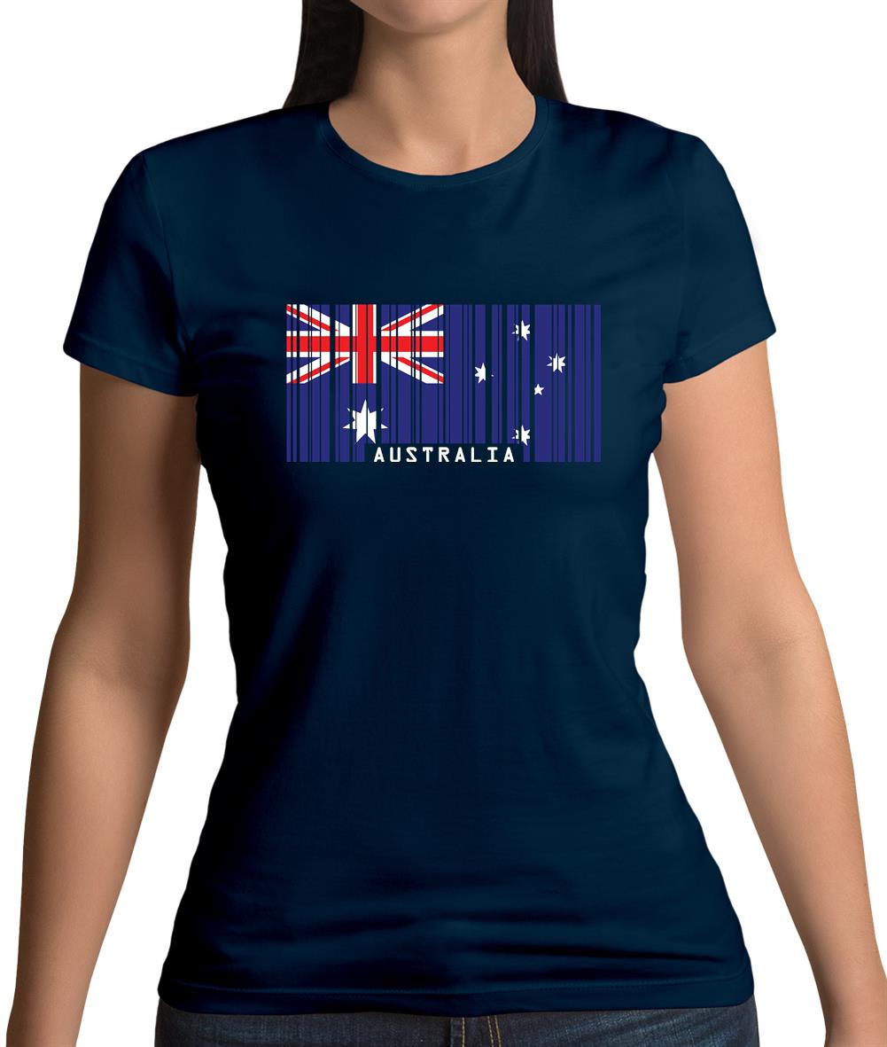 Australia Barcode Style Flag Womens T-Shirt