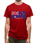 Australia Barcode Style Flag Mens T-Shirt