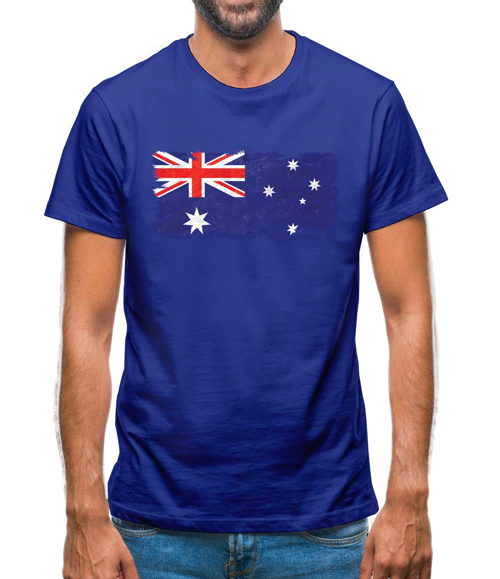 Australia Grunge Style Flag Mens T-Shirt