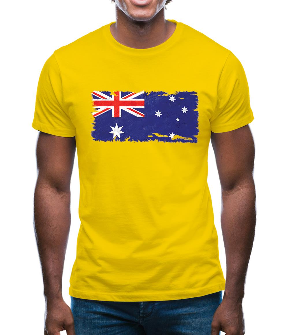 Australia Grunge Style Flag Mens T-Shirt