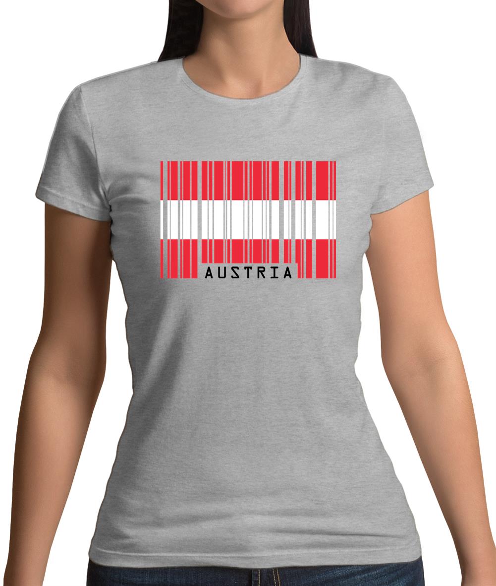 Austria Barcode Style Flag Womens T-Shirt