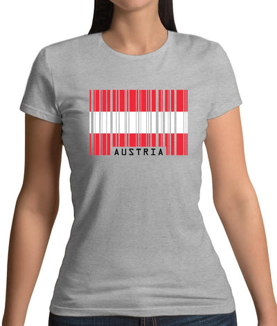 Austria Barcode Style Flag Womens T-Shirt