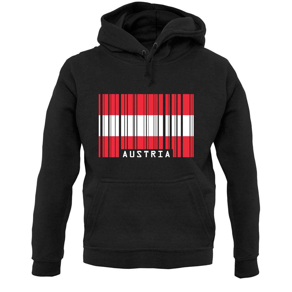 Austria Barcode Style Flag Unisex Hoodie