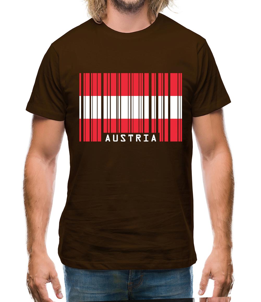 Austria Barcode Style Flag Mens T-Shirt