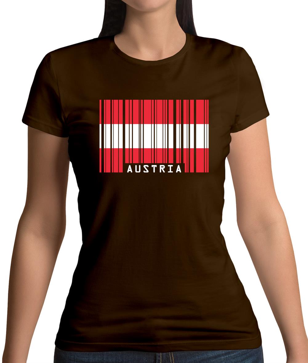 Austria Barcode Style Flag Womens T-Shirt