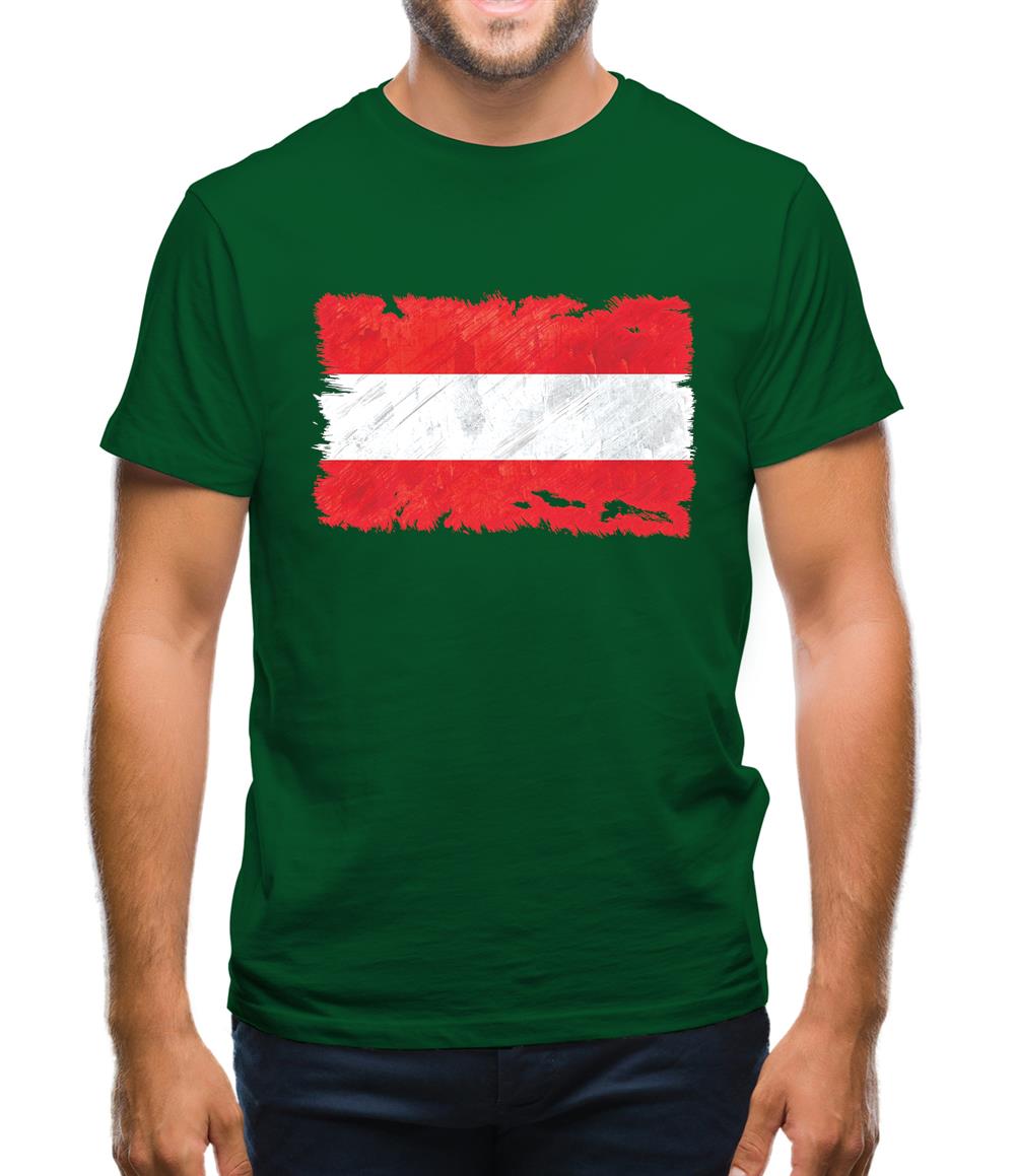 Austria  Grunge Style Flag Mens T-Shirt