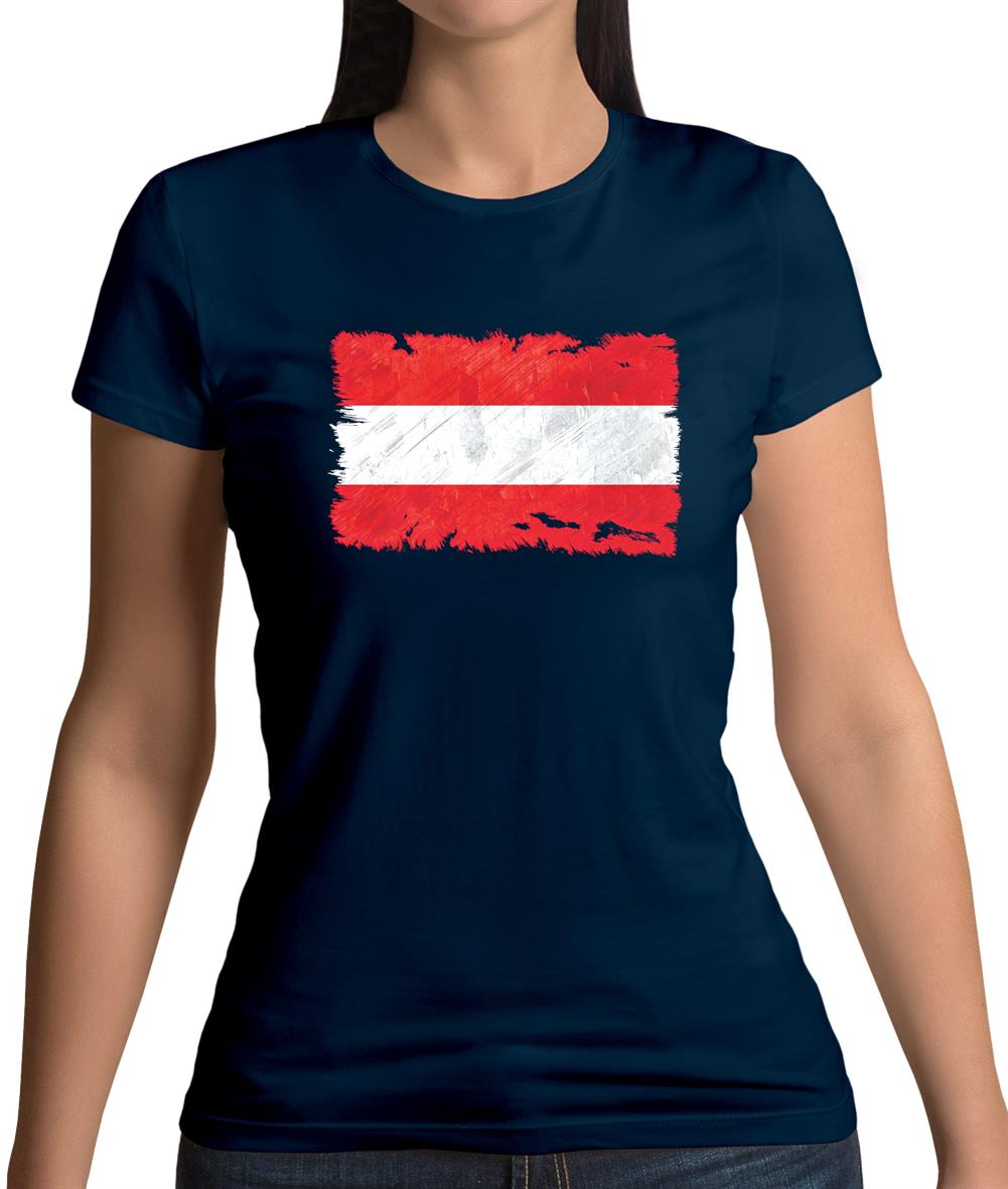 Austria  Grunge Style Flag Womens T-Shirt