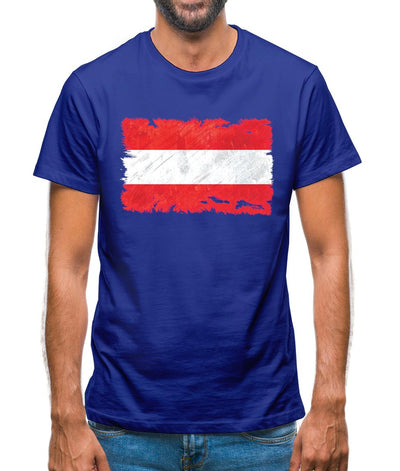 Austria  Grunge Style Flag Mens T-Shirt