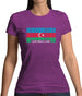 Azerbaijan Barcode Style Flag Womens T-Shirt