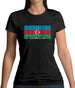 Azerbaijan Barcode Style Flag Womens T-Shirt