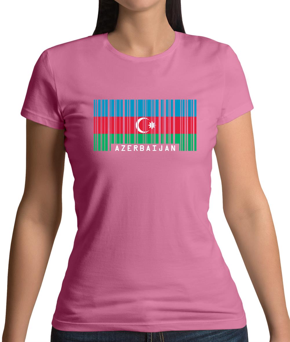 Azerbaijan Barcode Style Flag Womens T-Shirt